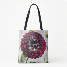 Bloei Waar Je Geplant Bent Citaat Rode Dahlia