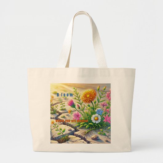 Bloei Waar Je Geplant Bent Grote Tote Bag (Voorkant)