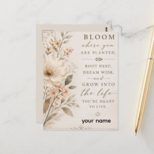 Bloei Waar Je Geplant Bent – Minimalistische Bloem Briefkaart