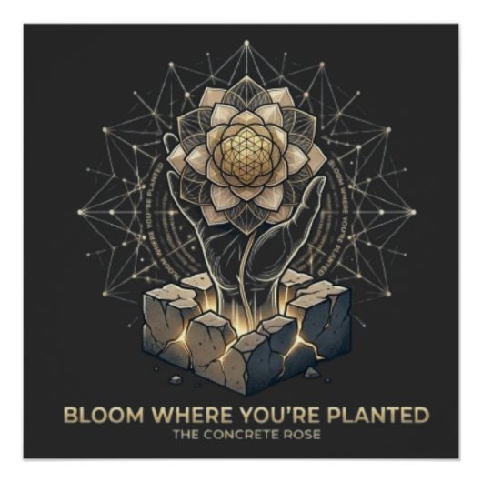 Bloei Waar Je Geplant Bent Perfect Poster (Voorkant)
