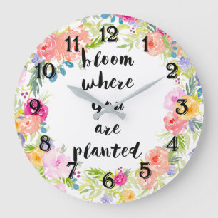 Bloei Waar Je Geplant Bent Waterverf Bloemen Grote Klok