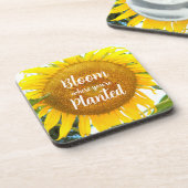 Bloei waar je geplant gele zonnebloem bier onderzetter (Linkerzijde)