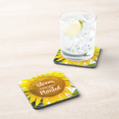 Bloei waar je geplant gele zonnebloem bier onderzetter (Rechterzijde)