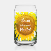 Bloei waar je geplant gele zonnebloem blikvorm glas (Voorkant)