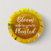 Bloei waar je geplant gele zonnebloem ronde button 5,7 cm (Voorkant)
