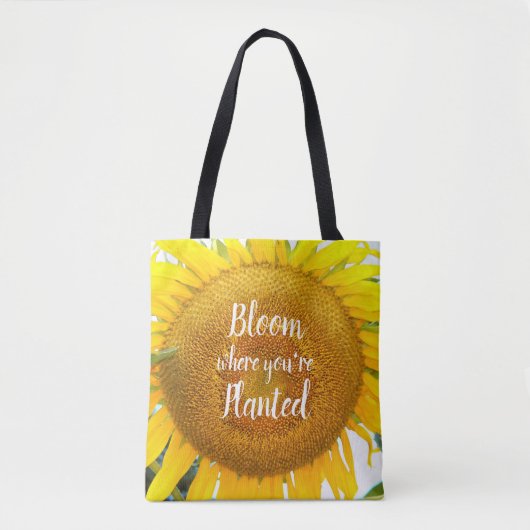 Bloei waar je geplant gele zonnebloem tote bag (Voorkant)