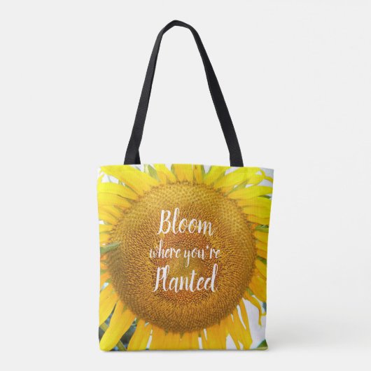Bloei waar je geplant gele zonnebloem tote bag (Achterkant)