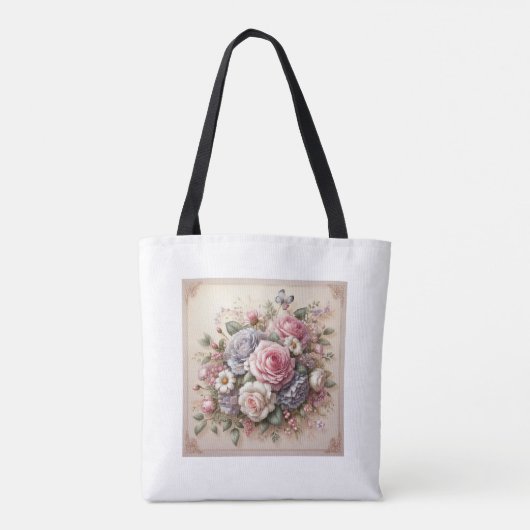 Bloei waar je ook gaat: Floral Design Canvas tas (Achterkant)