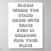 Bloei waar je staat, inspirerend minigedicht poster (Voorkant)
