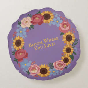 Bloei waar je woont - Bloemenkrans Rond Kussen