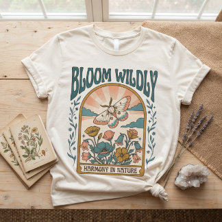 Bloei Wild Harmonie in de Natuur Vintage Bloemen T-shirt