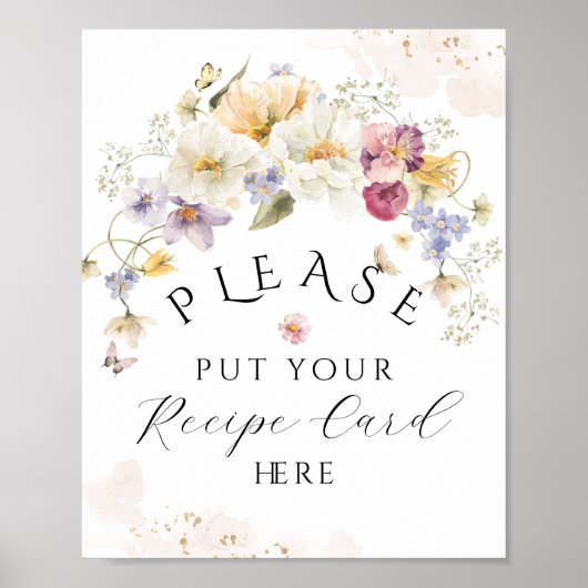 Bloei Wilde Bloem Rustieke Bruiloft Receptie Recep Poster (Voorkant)