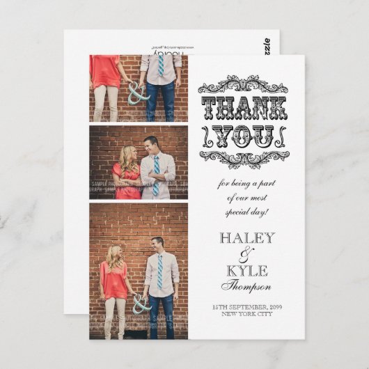 Bloei Wit Dank u Foto Post Kaart (Voorkant / Achterkant)