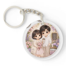 Bloei Zachtjes Chibi Koppel Bloemensleutelhanger
