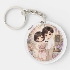 Bloei Zachtjes Chibi Koppel Bloemensleutelhanger Sleutelhanger