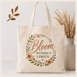 Bloei zonder grenzen bloemengrafiek canvas tote bag