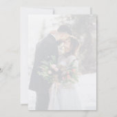  Bloei Zwart Monogram Foto Huwelijk Kaart (Achterkant)