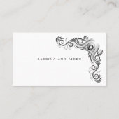  Bloei Zwart Monogram Huwelijk Plaatskaartje (Achterkant)