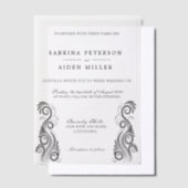  Bloei Zwart Monogram Huwelijk Vellum Uitnodigingen (Offset)