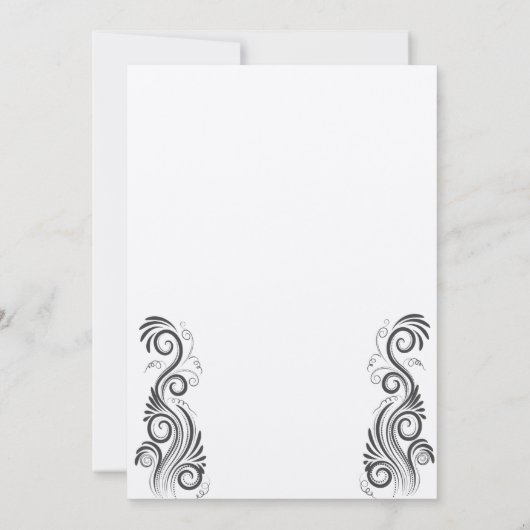  Bloei Zwart Monogram Trouwfoto Save The Date (Achterkant)