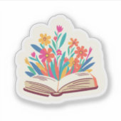Bloeiboek | Boek Liefhebber Bloemen Bloemen  Sticker (Voorkant)