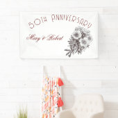 Bloeide 50ste verjaardag - gepersonaliseerd spandoek (Insitu)