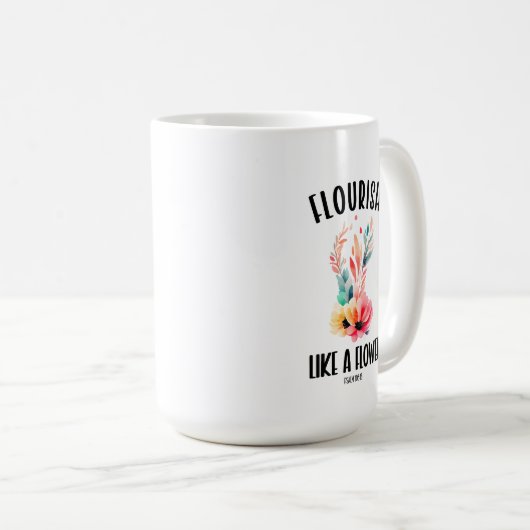 Bloeien als een bloem Psalm 103:15 Koffiemok (Voorkant rechts)