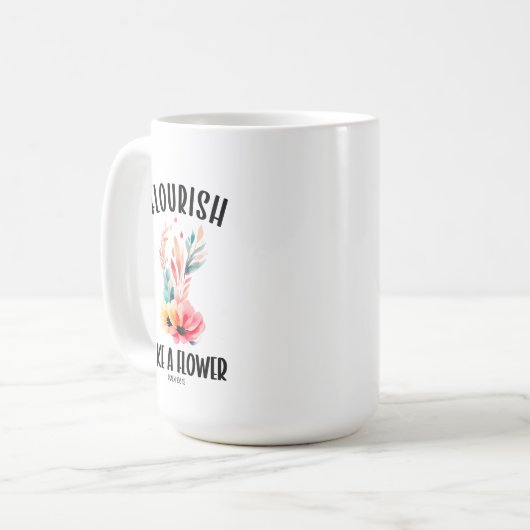 Bloeien als een bloem Psalm 103:15 Koffiemok (Voorkant links)