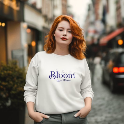 Bloeien als een Inspirerend bloemtypografie Trui