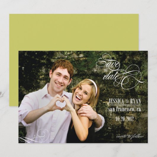 Bloeien Bewaar de datum Foto-uitnodiging Save The Date (Voorkant / Achterkant)