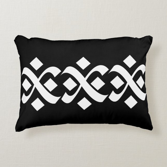 Bloeien Elegant Zwart-wit Accent Kussen (Voorkant)