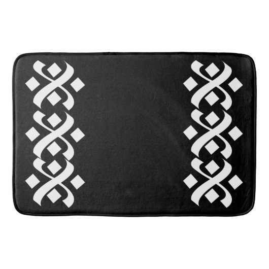 Bloeien Elegant Zwart-wit Badmat (Voorkant)
