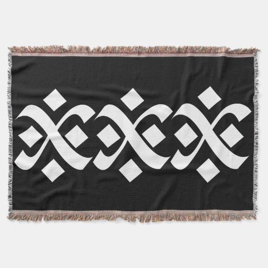 Bloeien Elegant Zwart-wit Deken (Voorkant)