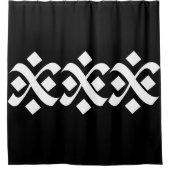 Bloeien Elegant Zwart-wit Douchegordijn (Voorkant)