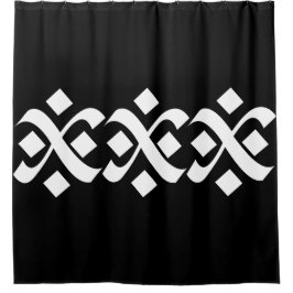 Bloeien Elegant Zwart-wit Douchegordijn