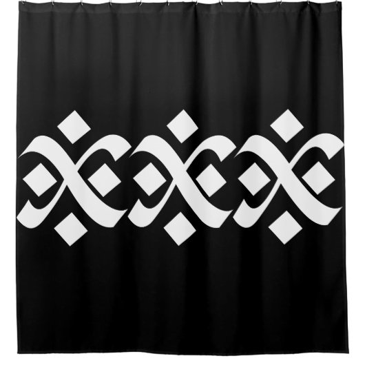 Bloeien Elegant Zwart-wit Douchegordijn (Voorkant)