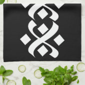 Bloeien Elegant Zwart-wit Theedoek (Gevouwen)