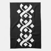 Bloeien Elegant Zwart-wit Theedoek (Verticaal)