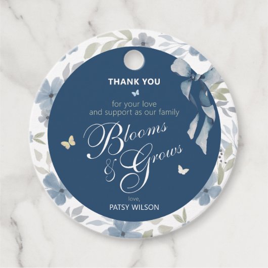 Bloeien en groeien Baby shower Bedankjes Labels (Voorkant)