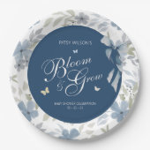 Bloeien en groeien Baby shower Papieren Bordje (Voorkant)