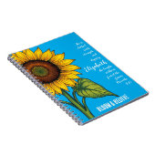 Bloeien & geloven | Aangepast Zonnebloem Notitiebo Notitieboek (Rechterzijde)