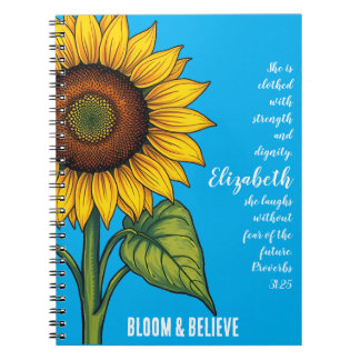 Bloeien & geloven | Aangepast Zonnebloem Notitiebo Notitieboek
