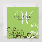 bloeien; groene bruiloft kaart (Achterkant)