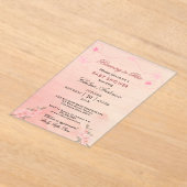 Bloeien in Bliss Blush Pink Baby shower Acryl Uitnodigingen (Laagn)