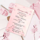Bloeien in Bliss Blush Pink Baby shower Acryl Uitnodigingen