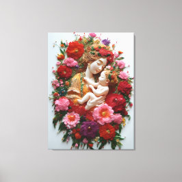 Bloeien in Devotie Godin & Baby Canvas Afdruk