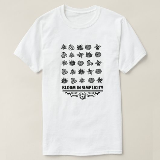 Bloeien in eenvoud t-shirt (Design voorkant)