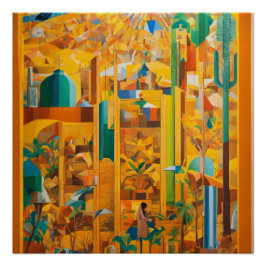 Bloeien in harmonie en een duurzame toekomst perfect poster