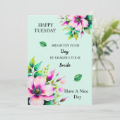 Bloeien in je dag feestdagenkaart (Staand voorkant)