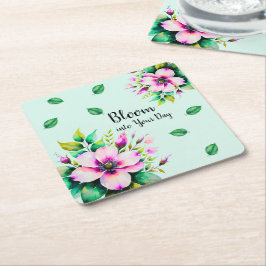 Bloeien in je dag kartonnen onderzetters